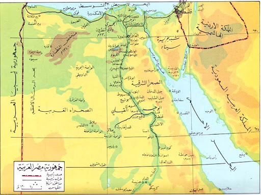 خريطة حدود مصر